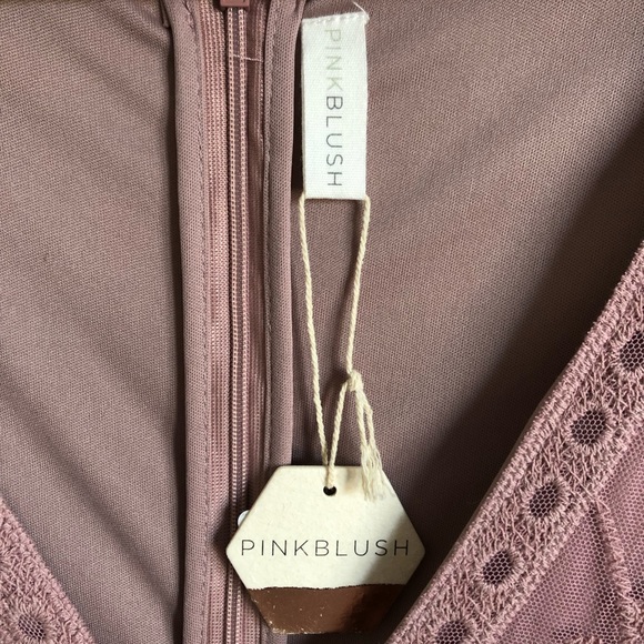 NWT PinkBlush 1X Mauve Lace Maternity Maxi - Picture 6 of 8